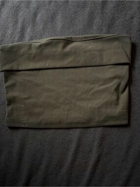 Haute Monde Olive Green Fold-Over Waistband Joggers